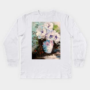 White Poppies Kids Long Sleeve T-Shirt